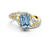 Yellow gold Fancy Blue Emerald  Solitaire with Pavé Twist Band and Four-Prong Setting_76