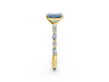 Yellow gold Fancy Blue Emerald  Solitaire with Side Stones on a Pavé Band and Four-Prong Setting_25