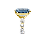 Yellow gold Fancy Blue Emerald  Solitaire with Side Stones on a Pavé Band and Four-Prong Setting_28