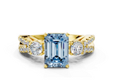 Yellow gold Fancy Blue Emerald  Three-Stone Diamond Ring with Pavé Split Shank and Four-Prong Setting_63