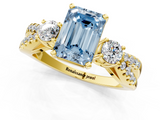 Yellow gold Fancy Blue Emerald  Three-Stone Diamond Ring with Pavé Split Shank and Four-Prong Setting_64