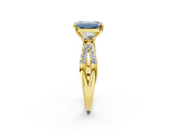 Yellow gold Fancy Blue Emerald  Three-Stone Diamond Ring with Pavé Split Shank and Four-Prong Setting_65