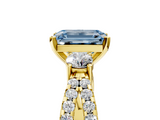 Yellow gold Fancy Blue Emerald  Three-Stone Diamond Ring with Pavé Split Shank and Four-Prong Setting_68