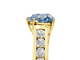 Yellow gold Fancy Blue Heart  Brilliant Channel-Set Solitaire Ring with Four-Prong Setting_25
