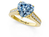 Yellow gold Fancy Blue Heart  Brilliant Cut Diamond Engagement Ring with Pavé Band and Four-Prong Setting_50
