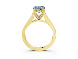 Yellow gold Fancy Blue Heart  Brilliant Cut Diamond Engagement Ring with Pavé Band and Four-Prong Setting_52