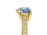 Yellow gold Fancy Blue Heart  Brilliant Cut Diamond Engagement Ring with Pavé Band and Four-Prong Setting_54