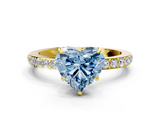 Yellow gold Fancy Blue Heart  Brilliant Pavé Band Solitaire with Four-Prong Setting_41