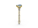 Yellow gold Fancy Blue Heart  Brilliant Pavé Band Solitaire with Four-Prong Setting_43