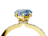 Yellow gold Fancy Blue Heart  Brilliant Pavé Band Solitaire with Four-Prong Setting_45