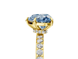 Yellow gold Fancy Blue Heart  Brilliant Pavé Band Solitaire with Four-Prong Setting_46