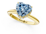 Yellow gold Fancy Blue Heart  Brilliant Solitaire Engagement Ring with Six-Prong Setting and Classic Band_21