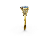 Yellow gold Fancy Blue Heart  Brilliant Solitaire with Pave Band and Four-Prong Setting_22