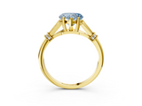 Yellow gold Fancy Blue Heart  Brilliant Solitaire with Pave Band and Four-Prong Setting_23