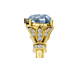 Yellow gold Fancy Blue Heart  Brilliant Solitaire with Pave Band and Four-Prong Setting_25