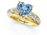 Yellow gold Fancy Blue Heart  Brilliant Solitaire with Side Stones on a Pave Band and Four-Prong Setting_25