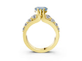 Yellow gold Fancy Blue Heart  Brilliant Solitaire with Side Stones on a Pave Band and Four-Prong Setting_27