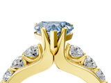Yellow gold Fancy Blue Heart  Brilliant Solitaire with Side Stones on a Pave Band and Four-Prong Setting_28