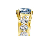 Yellow gold Fancy Blue Heart  Brilliant Solitaire with Side Stones on a Pave Band and Four-Prong Setting_29