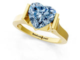 Yellow gold Fancy Blue Heart Cut Brilliant Solitaire Diamond Ring with Channel Set Band and Bar Prong Setting_31