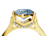 Yellow gold Fancy Blue Heart Cut Brilliant Solitaire Diamond Ring with Channel Set Band and Bar Prong Setting_34