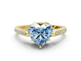 Yellow gold Fancy Blue Heart  Cut Cathedral Pave Diamond Engagement Ring with Six-Prong Setting_32