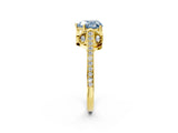 Yellow gold Fancy Blue Heart  Cut Cathedral Pave Diamond Engagement Ring with Six-Prong Setting_34