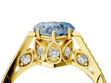 Yellow gold Fancy Blue Heart  Cut Cathedral Pave Diamond Engagement Ring with Six-Prong Setting_36