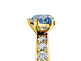 Yellow gold Fancy Blue Heart  Cut Channel Set Diamond Engagement Ring with Four-Prong Setting_234
