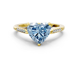 Yellow gold Fancy Blue Heart  Cut Channel Set Solitaire Engagement Ring with Four-Prong Setting_221