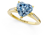 Yellow gold Fancy Blue Heart  Cut Channel Set Solitaire Engagement Ring with Four-Prong Setting_222