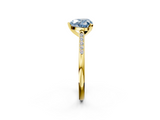 Yellow gold Fancy Blue Heart  Cut Channel Set Solitaire Engagement Ring with Four-Prong Setting_223