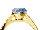 Yellow gold Fancy Blue Heart  Cut Channel Set Solitaire Engagement Ring with Four-Prong Setting_225