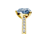 Yellow gold Fancy Blue Heart  Cut Channel Set Solitaire Engagement Ring with Four-Prong Setting_226