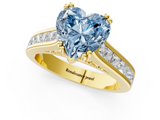 Yellow gold Fancy Blue Heart  Cut Channel Set Solitaire Engagement Ring with Prong Setting_21