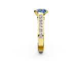 Yellow gold Fancy Blue Heart  Cut Channel Set Solitaire Engagement Ring with Prong Setting_22