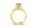 Yellow gold Fancy Blue Heart  Cut Channel Set Solitaire Engagement Ring with Prong Setting_23