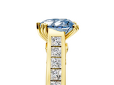 Yellow gold Fancy Blue Heart  Cut Channel Set Solitaire Engagement Ring with Prong Setting_25