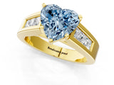 Yellow gold Fancy Blue Heart Cut Cut Channel Set Solitaire Ring with Four-Prong Setting_1