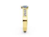 Yellow gold Fancy Blue Heart Cut Cut Channel Set Solitaire Ring with Four-Prong Setting_2