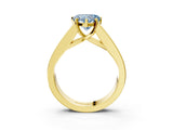 Yellow gold Fancy Blue Heart Cut Cut Channel Set Solitaire Ring with Four-Prong Setting_3