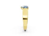 Yellow gold Fancy Blue Heart Cut Cut Diamond Channel Set Solitaire Ring with Four-Prong Setting_2