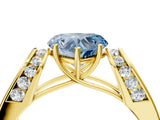Yellow gold Fancy Blue Heart Cut Cut Diamond Channel Set Solitaire Ring with Four-Prong Setting_4