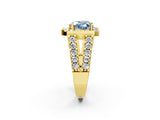 Yellow gold Fancy Blue Heart Cut Cut Halo Split Shank Prong Set Ring_14