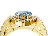 Yellow gold Fancy Blue Heart Cut Cut Halo Split Shank Prong Set Ring_16