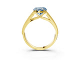 Yellow gold Fancy Blue Heart Cut Cut Pave Split Shank Engagement Ring with Four-Prong Setting_3