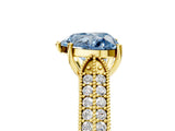 Yellow gold Fancy Blue Heart Cut Cut Pave Split Shank Engagement Ring with Four-Prong Setting_5