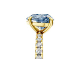 Yellow gold Fancy Blue Heart Cut Diamond Brilliant Solitaire Ring with Pavé Band and Four-Prong Setting_17