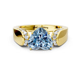 Yellow gold Fancy Blue Heart Cut Diamond Channel Set Solitaire Ring with Four-Prong Setting_12