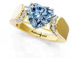 Yellow gold Fancy Blue Heart Cut Diamond Channel Set Solitaire Ring with Four-Prong Setting_13